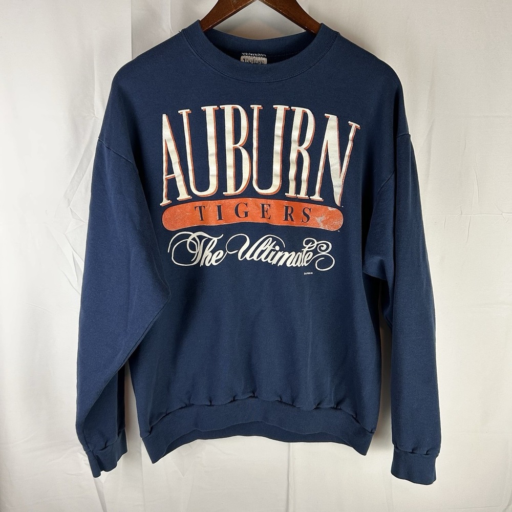 Vintage Tee Jays Auburn Tigers Sweatshirt XXL (Fits L) Blue Made in USA 80s NCAA